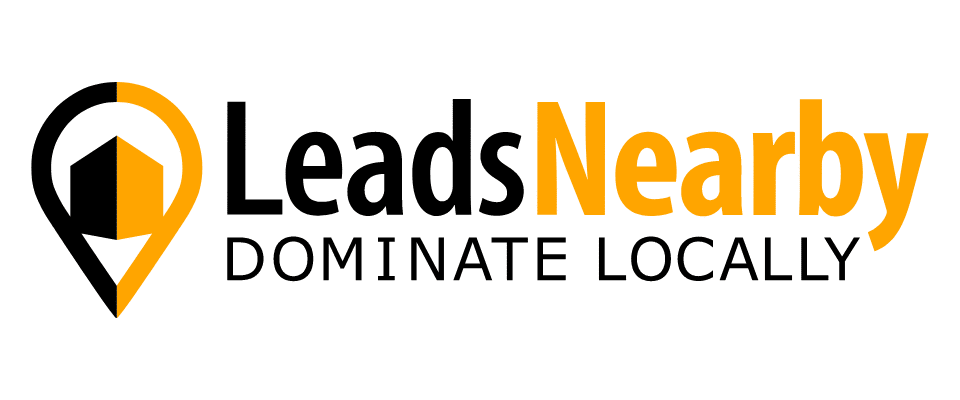 LeadsNearby-Dominate Locally-Black Yellow Logo